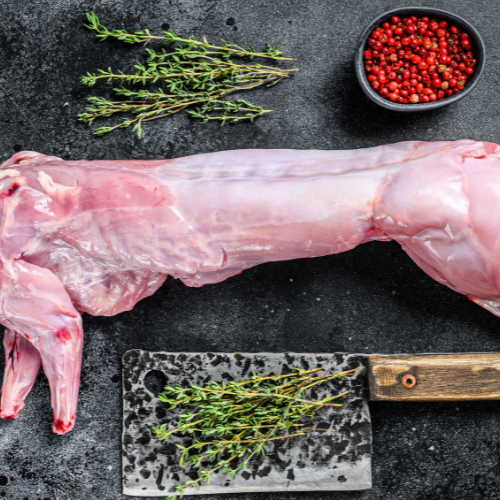 Rabbit Carcasses with Cuts